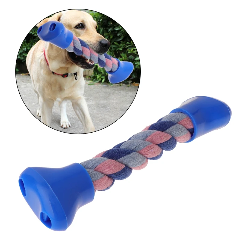 

Pet Toy Dog Cat Blend Cotton Rope Bone Shape Bite Chew Braided Interactive Teeth T84E