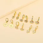 1 пара, циркониевые турецкие серьги Fatima для женщин, винтажные милые радужные кристаллы, сглаза, круглые маленькие серьги-гвоздики, ювелирное изделие, подарок