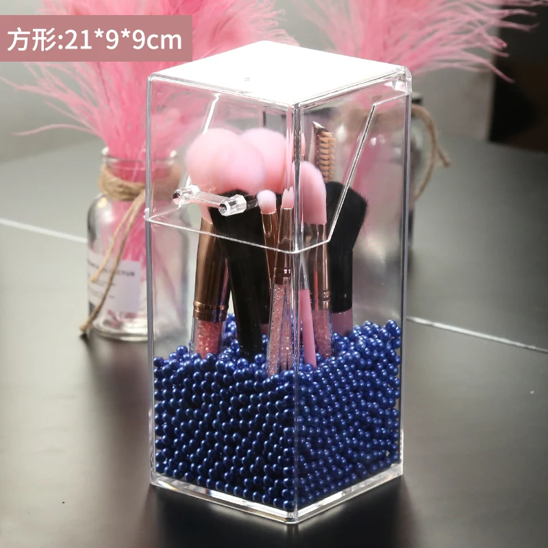 Multi-style Acrylic Makeup Organizer Cosmetic Holder Makeup Tools Storage Pearls Box Brush Accessory Organizer Box with Cover