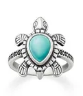 Винтажное кольцо с натуральным камнем в античном стиле, модные ювелирные изделия, подарок, кольцо с голубой бирюзой и инкрустацией в виде черепахи для женщин