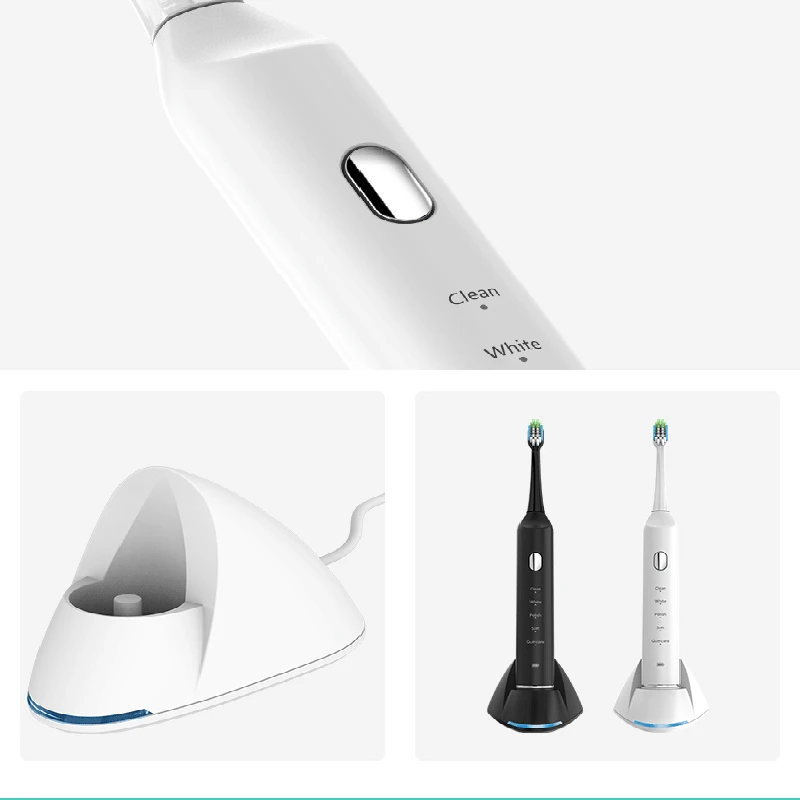 

Electric Toothbrush USB Adult Waterproof Ultrasonic 5 Mode with Case