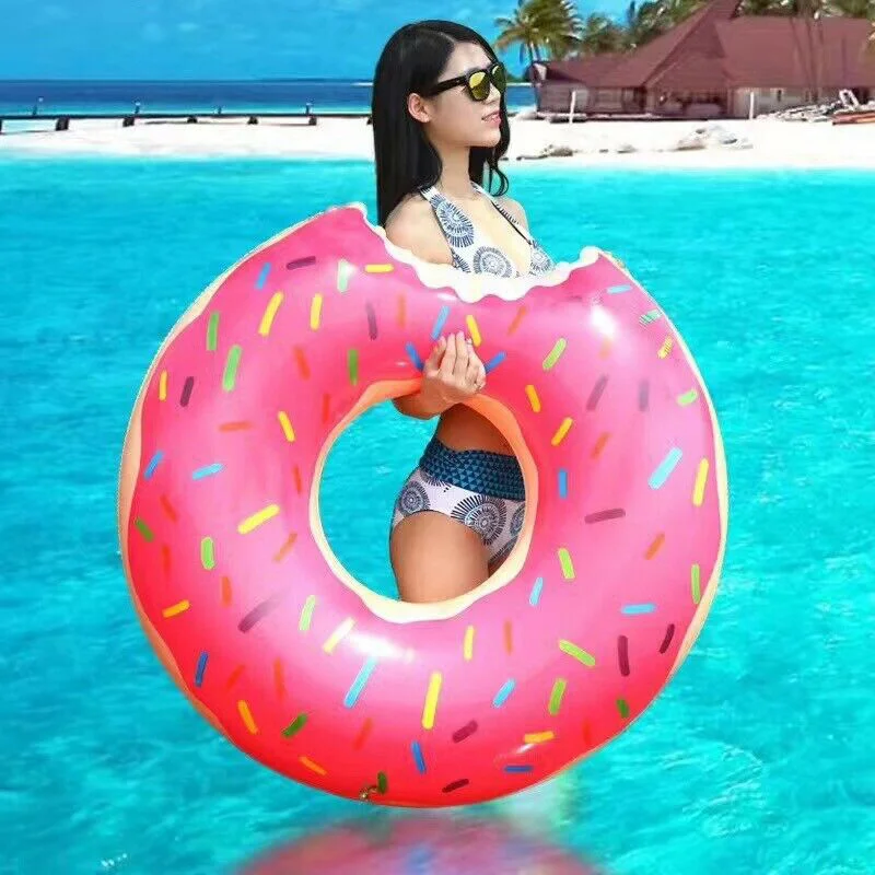 

Iatable Colorful Swimming Ring Safe Pool Float Summer Outdoor Activitives Beach Party Cute Donut Shape Kids Swimming Circle