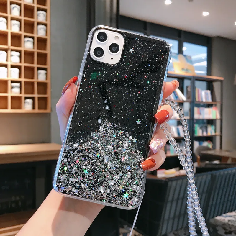 Для iPhone 11 чехол Блестящий Звездное небо цвет для Pro Max 7 8 8Plus Xs XR телефонные чехлы