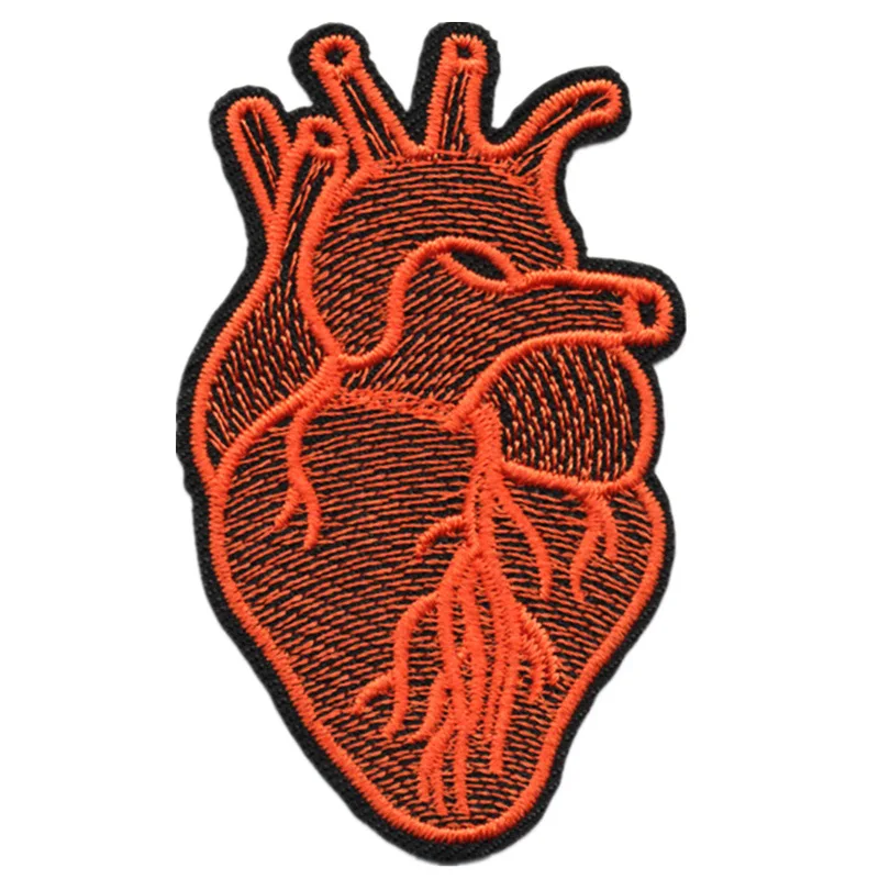 Большие байкерские нашивки в стиле панк с изображением черепа сердца дешевые 3D