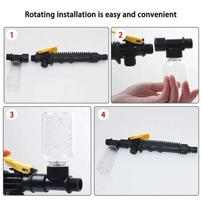 

Water Gun Car Wash Watering Garden Cleaning Tools With Foam Bottle 30/48cm High Pressure Power Washer Spray Nozzle Metal