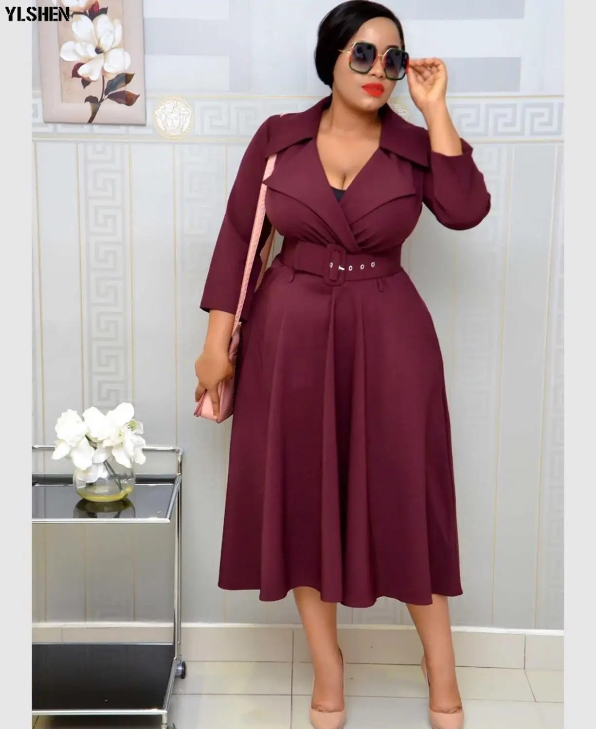 Африканские платья для женщин Дашики с длинным рукавом Женская одежда в