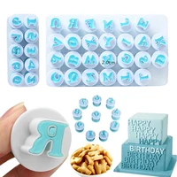 3pcs baking pastry mold letter fondant cookie cutter upper lowercase alphabet number cake decoration tools