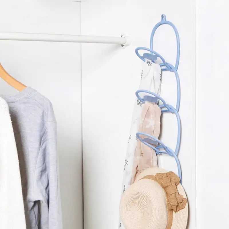 

6pcs/set Home Living Room Door Multifunctional Hanging Clothes Hat Storage Rack Creative Pack Scarf Tie Hanger Saving Space