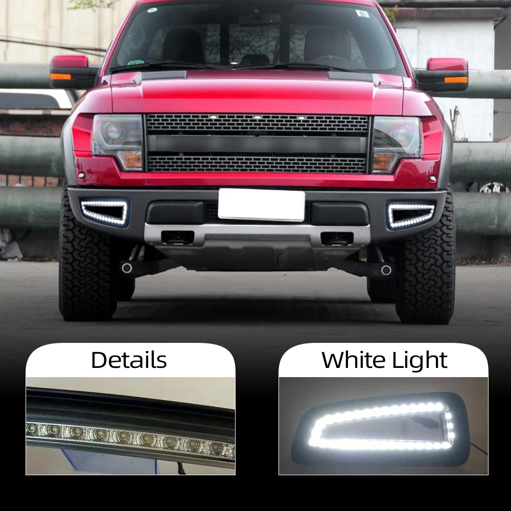 Стайлинг автомобиля 2 шт. для Ford Raptor F150 2010 2011 2012 2013 2014 2015 светодиодный ные дневные