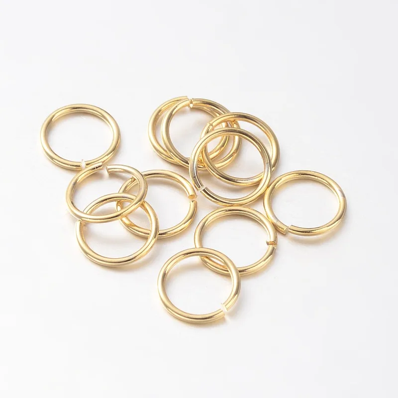 

5 g Eco-Friendly Vacuum Plating & Long-Lasting Plated Brass Open Jump Rings Golden 18 Gauge 8x1mm about 43pcs/5g
