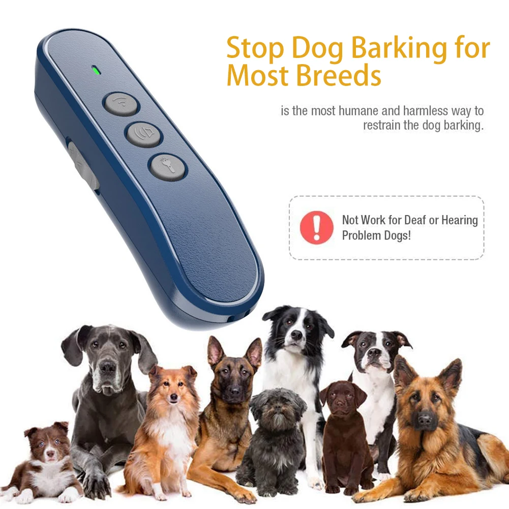 

Pet Dog Repeller Anti Barking Stop Bark Training Device Trainer Ultrasonic Anti Barking Ultrasonic USB Rechargeable Dog Trainer