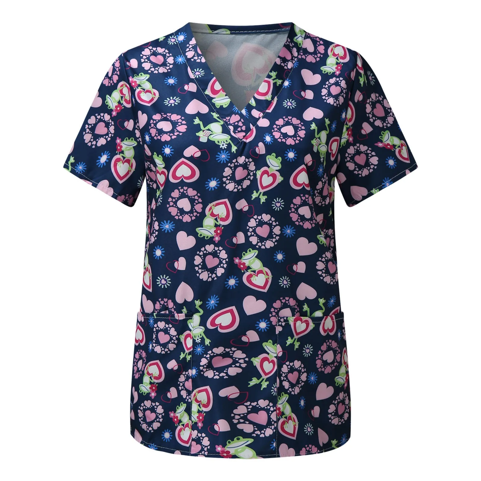 Больница работник Голубые ботинки для женщин принт с животными V-образным