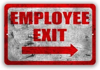 employee exit right arrow metal business novelty tin sign indoor and outdoor use 8x12 or 12x18