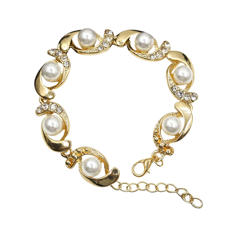 

Gold Charm Bracelet Natural Freshwater Pearl Charm Bracelet Women Wedding Party Round Pearl Jewelry Gift tlsm