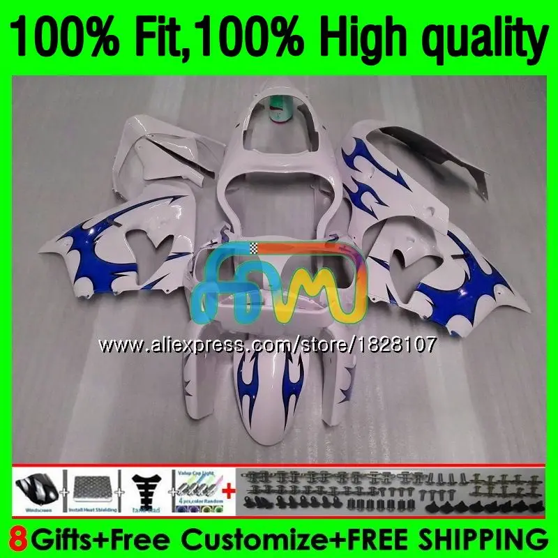 

Литьевая форма для KAWASAKI ZX 9R 9 R 900 900CC ZX9R 04 05 163BS.37 ZX900 ZX900CC ZX9 R ZX-9R 2004 2005 синее пламя OEM обтекатель