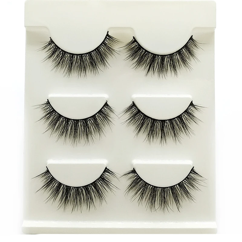 

NEW 3 Pairs Natural False Eyelashes Long Make Up 3d Mink Criss-Cross Wispy Cross Fluffy Lashes Extension Fake Lashes For Beauty