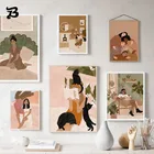 Красивая модная Картина на холсте для девушек, настенные художественные плакаты, принты, книга для чтения, йоги, фотография, праздничные настенные картины, украшение комнаты
