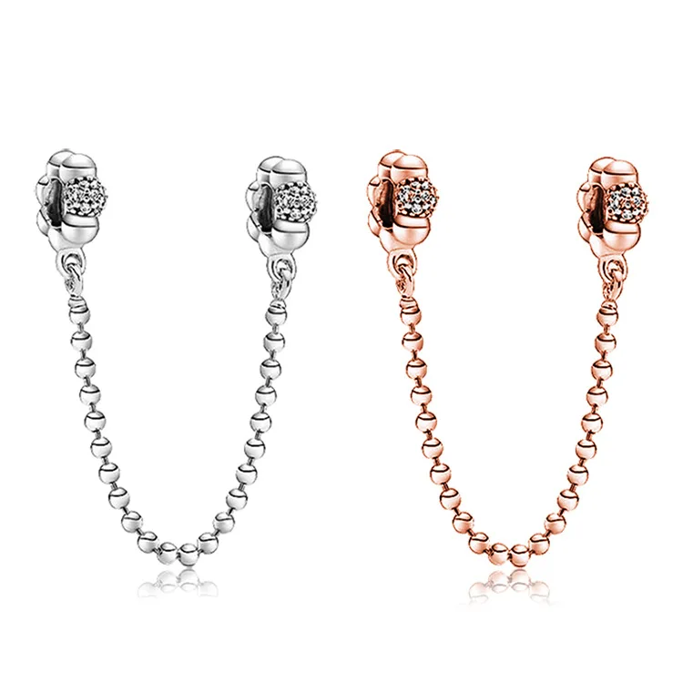 Новинка 2020 оригинальные бусины из сплава и ПАВЕ цепочка с шармами розовый