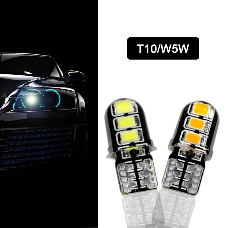 Светодиодная автомобильная лампа T 10 W5 W 12 В COB 6 светодиодов поворотный боковой