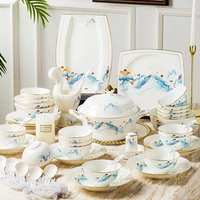jingdezhen fashionable new tableware set porcelain set and domestic gift plate