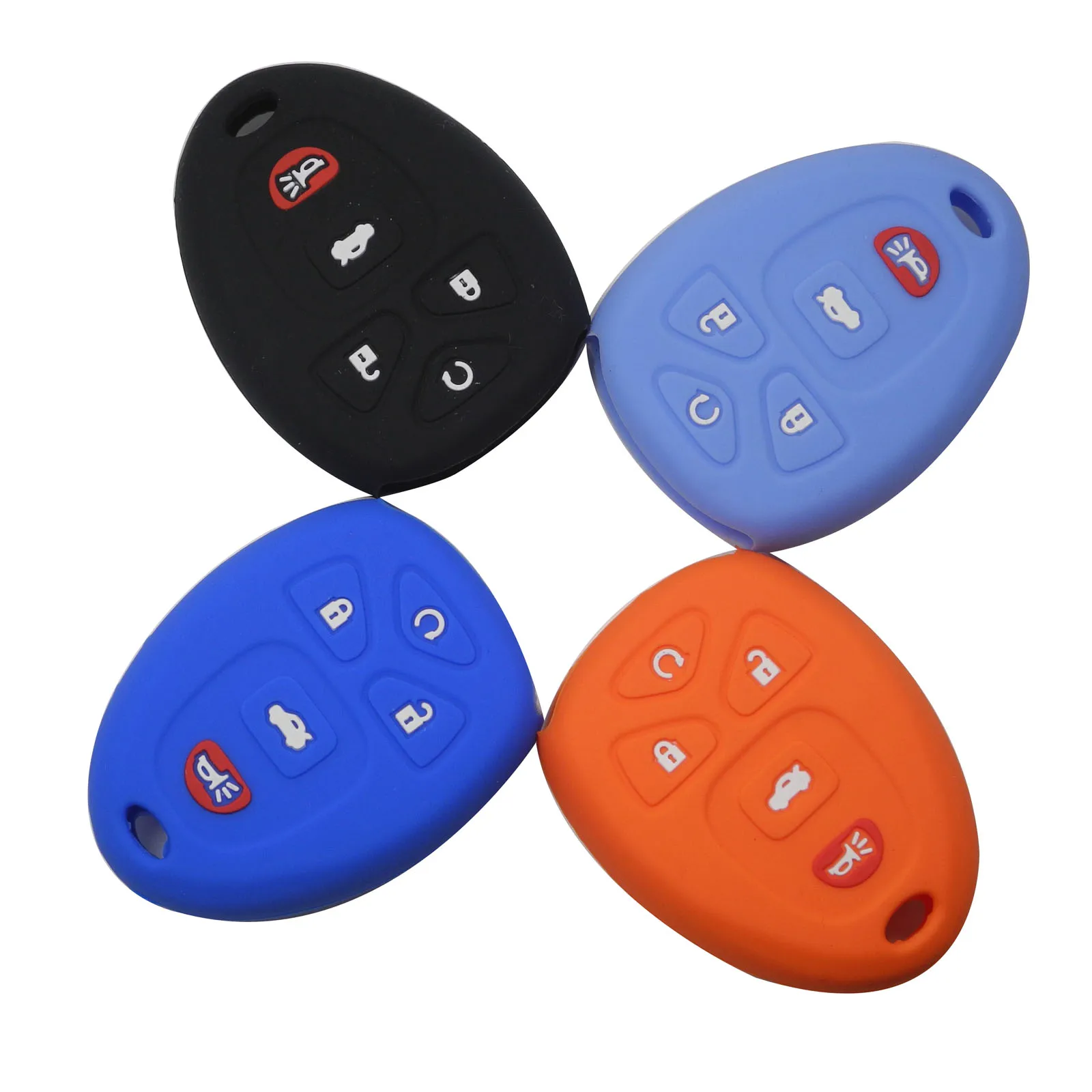 

Kutery Silicone Rubber Car Key Cover Case For Jeep For Chrysler For Dodge For Buick For Chevrolet Remote Key Protecor 5Buttons