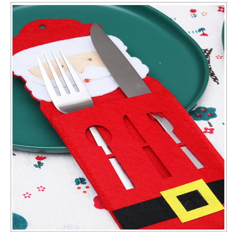 Рождественский держатель столовых приборов столовое серебро мешок для дома