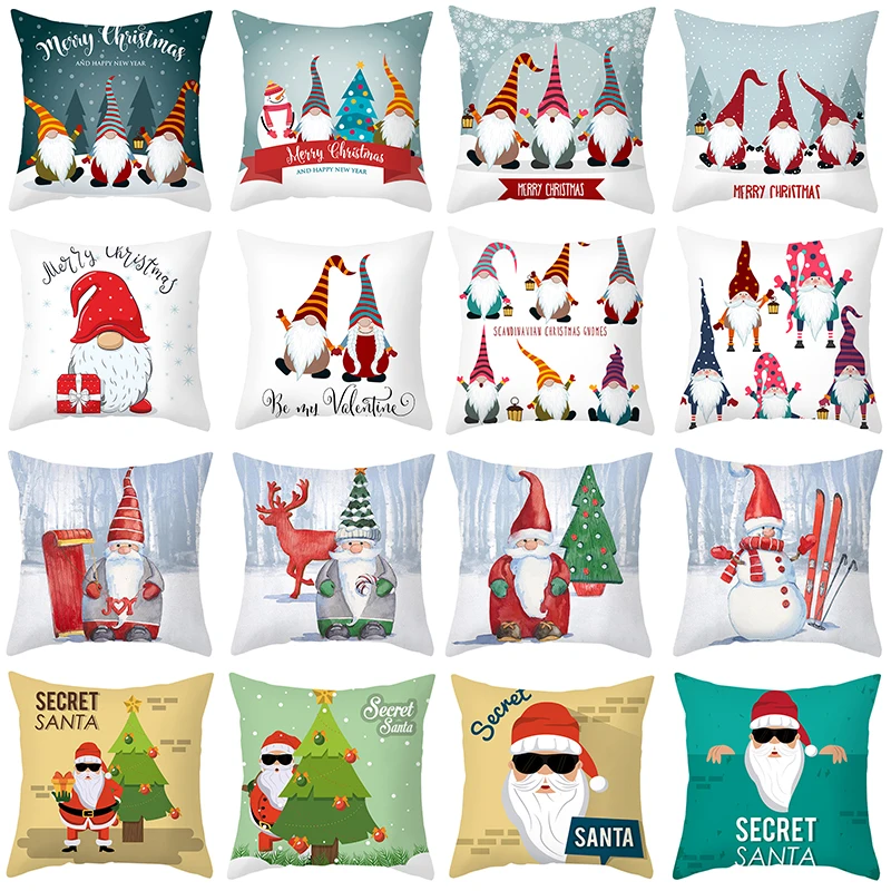 

Happy New Year 2021 Merry Christmas Cushion Cover Christmas Decorations for Home Christmas Ornaments Xmas Navidad Gifts
