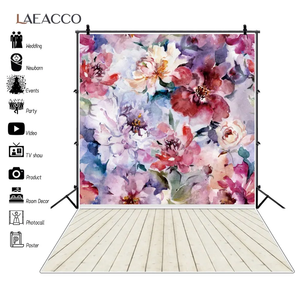 

Винтажный цветочный акварельный фон для фотосъемки свадьбы цветочный ребенок деревянный пол фон для фотостудии реквизит