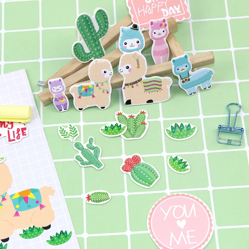 Кактус Альпака Декоративные Канцелярские наклейки для скрапбукинга сделай сам