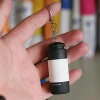 mini flashlight usb rechargeable led outdoor small keychain light portable plastic flashlight random color