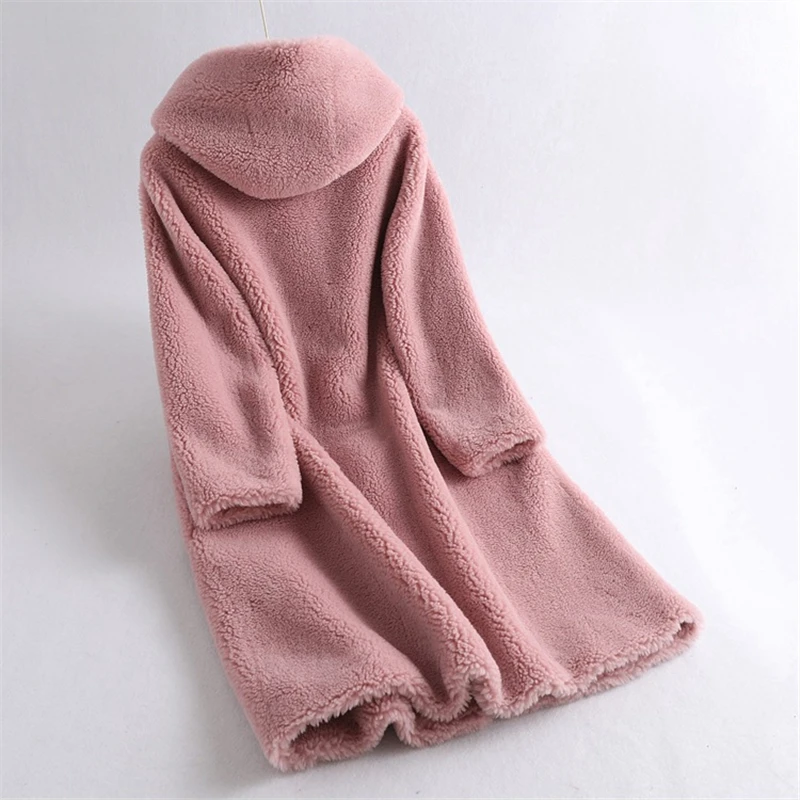 2020 зимнее женское меховое пальто с капюшоном Меховая куртка для стрижки овец