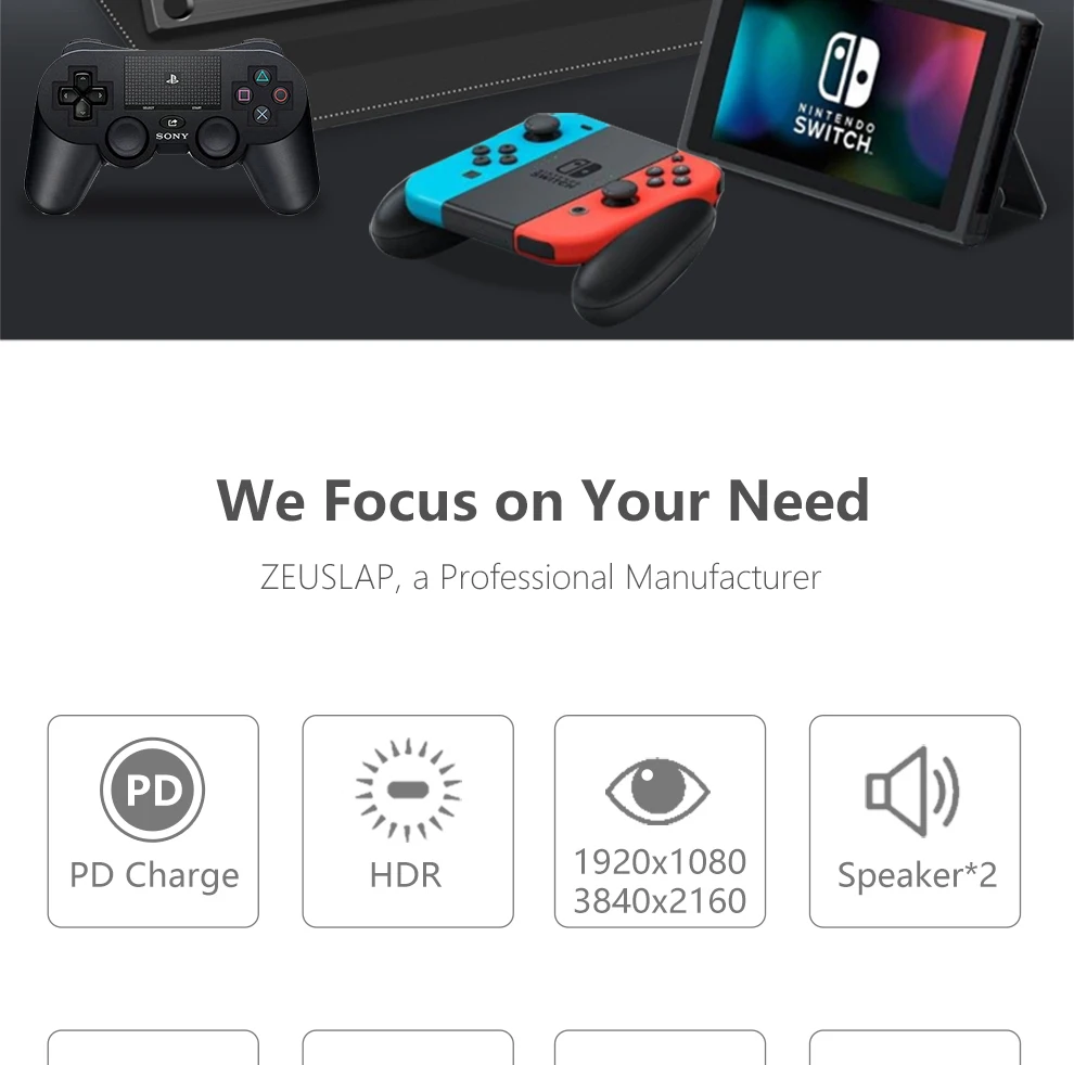 12," 13,3" 15," Тип C USB C HDMI DP 1080P 4K ультратонкий портативный монитор экран для переключателя, PS4, xbox, ноутбука, мобильного телефона