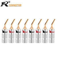 8pcs 2mm banana plug nakamichi gold plated speaker cable pin angel wire screws lock connector for musical hifi audio
