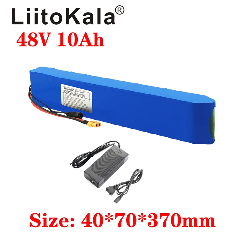 

Комплект литий-ионных аккумуляторов LiitoKala для электровелосипеда, 48 В, 10 Ач, 18650, 1000 Вт, штепсельная вилка XT60 + зарядное устройство 54,6 в, 2 А