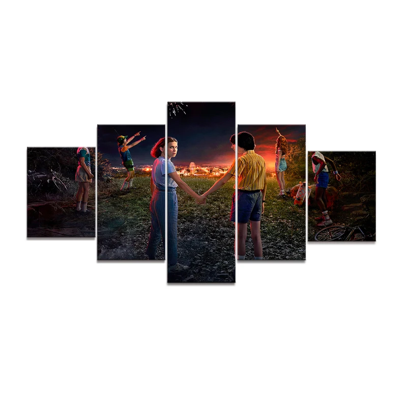 Модульная Картина на холсте для домашнего декора 5 шт. очень странные дела 3