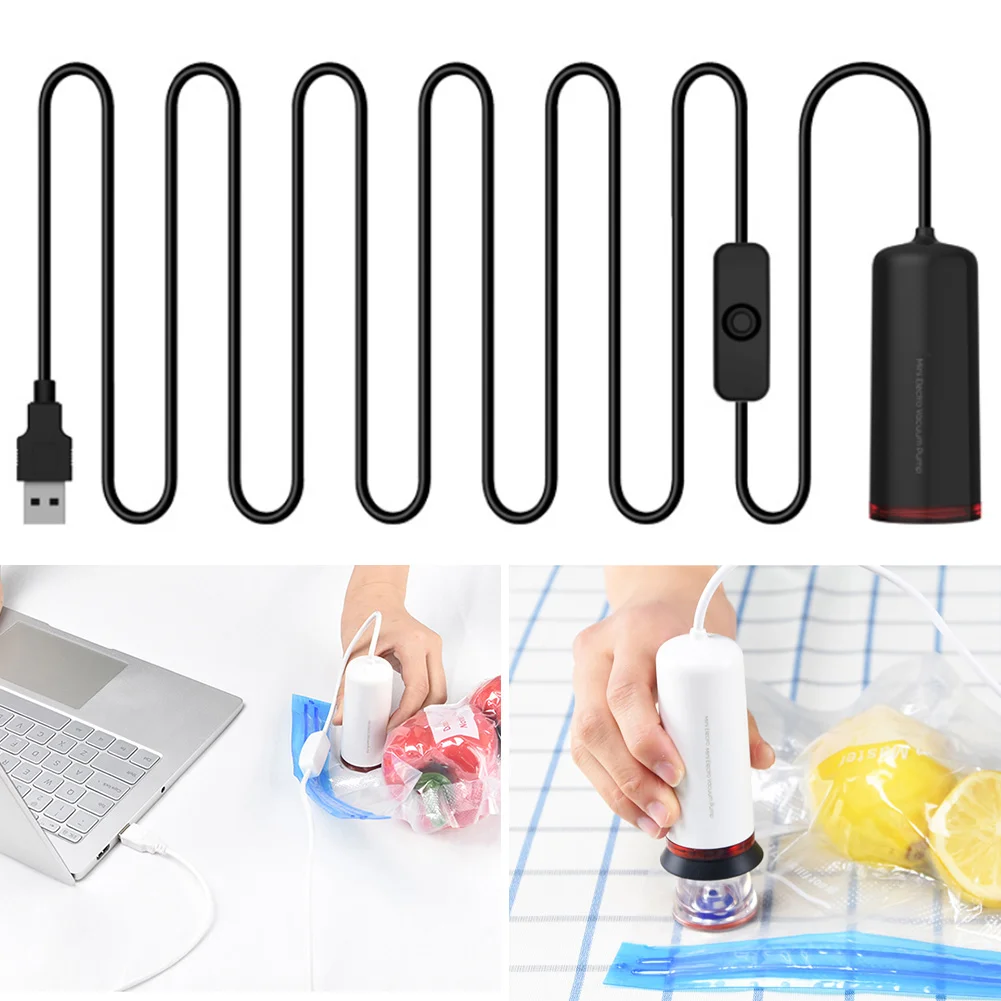 

Мини вакуумная уплотнитель насоса автоматический USB Электрический насос с пакеты для хранения одежды еды _ недель