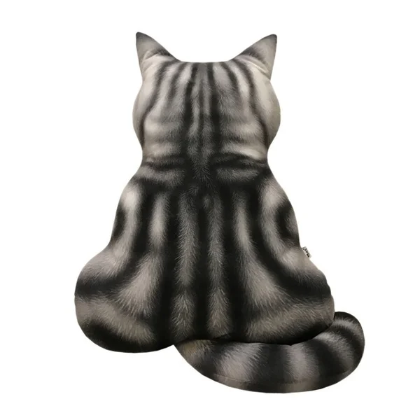 1 шт 3D печать кошка задняя Подушка плюшевая игрушка подарок имитация кошка подушка(многослойная) Cojines Decorativos Para диван 43x35 см