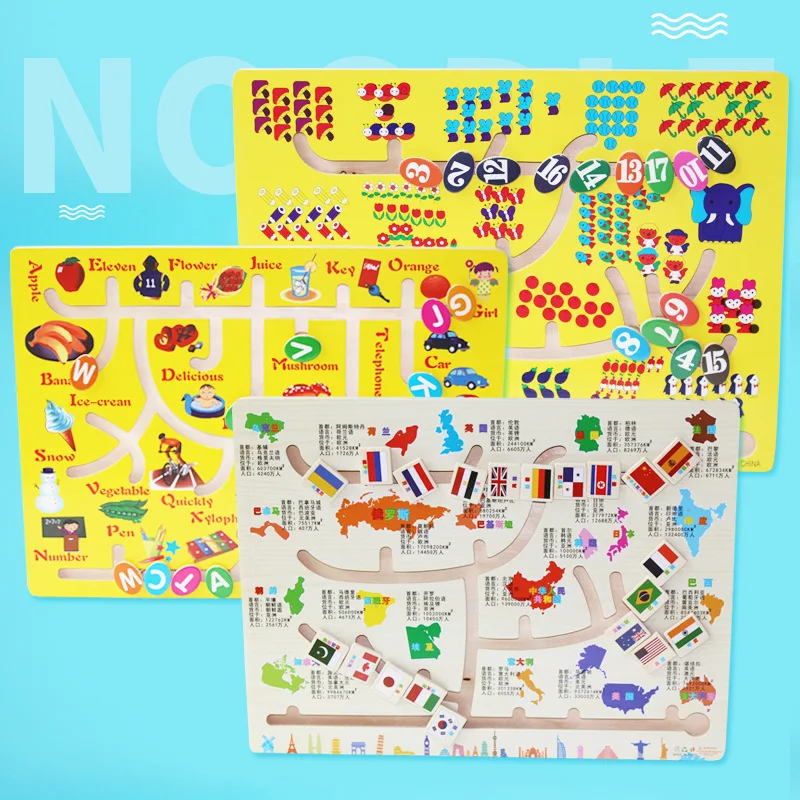 Дети Детские деревянные номера соответствующие настольная игра головоломки