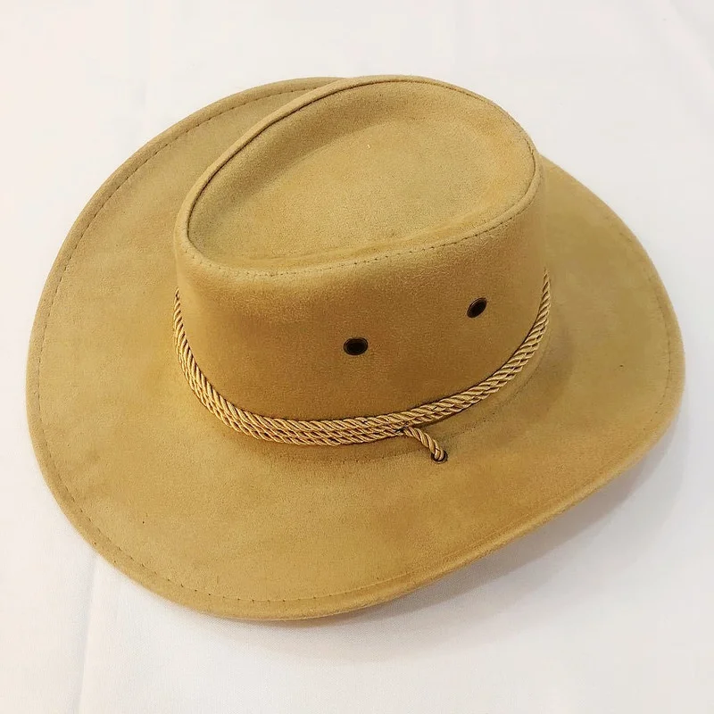 

Fashion trendy new retro deerskin plush western cowboy hat for men and women wide brim western cowboy hat