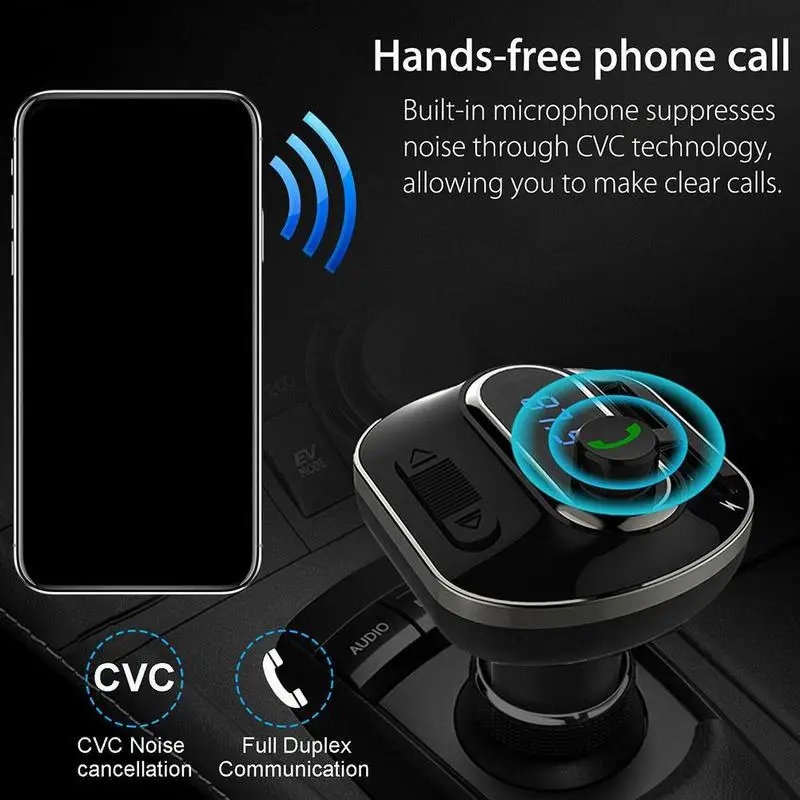 handsfree bluetooth fm transmitter aux fm modulator car kit car audio mp3 player dual usb car charger with 3 1a quick charge free global shipping