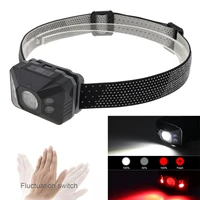 usb built in battery led headlight body motion sensor headlamp with 4 modes lights and micro usb charge for outdoor camping