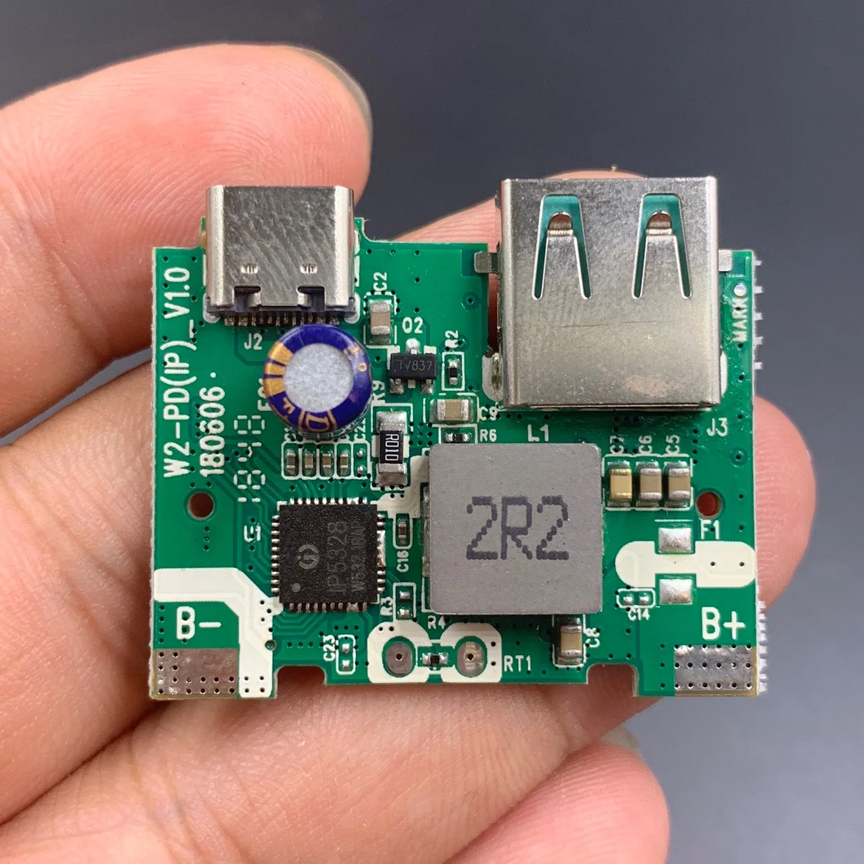 PD Быстрая зарядка материнская плата Typc Двусторонняя QC IP5328P основное управление Diy