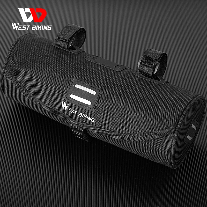

West Biking Bike Bag Polyester Waterproof Large Capacity Cylinder-shaped Bicycle Beam Bag Wear Resistant Tear Bike Accessories