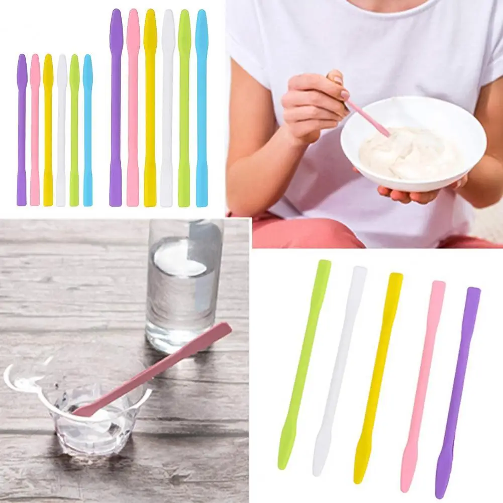 

HOT SALESï¼ï¼ï¼Stirring Rod Facial Cover Reusable 2 Sizes Flat Silicone Facial Mud Stirring Rod for DIY Crafts Tools