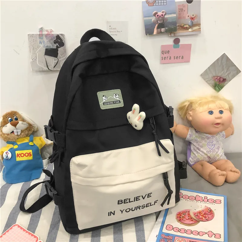 

Student Schoolbag Backpack for Girls Teenage Women School Bags Nylon Kawaii Bookbags Girl Teen College Style school Bagpack
