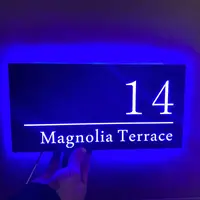 Outdoor Lighting House Numbers Light Box Customized Address Sign Custom Room Number Personalized Backlit Sign LED Light Plaque
