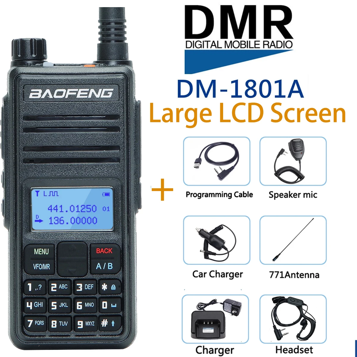 BAOFENG DM-1801A цифровая портативная рация Dual Time Slot уровня 1 и 2 tier ii DMR