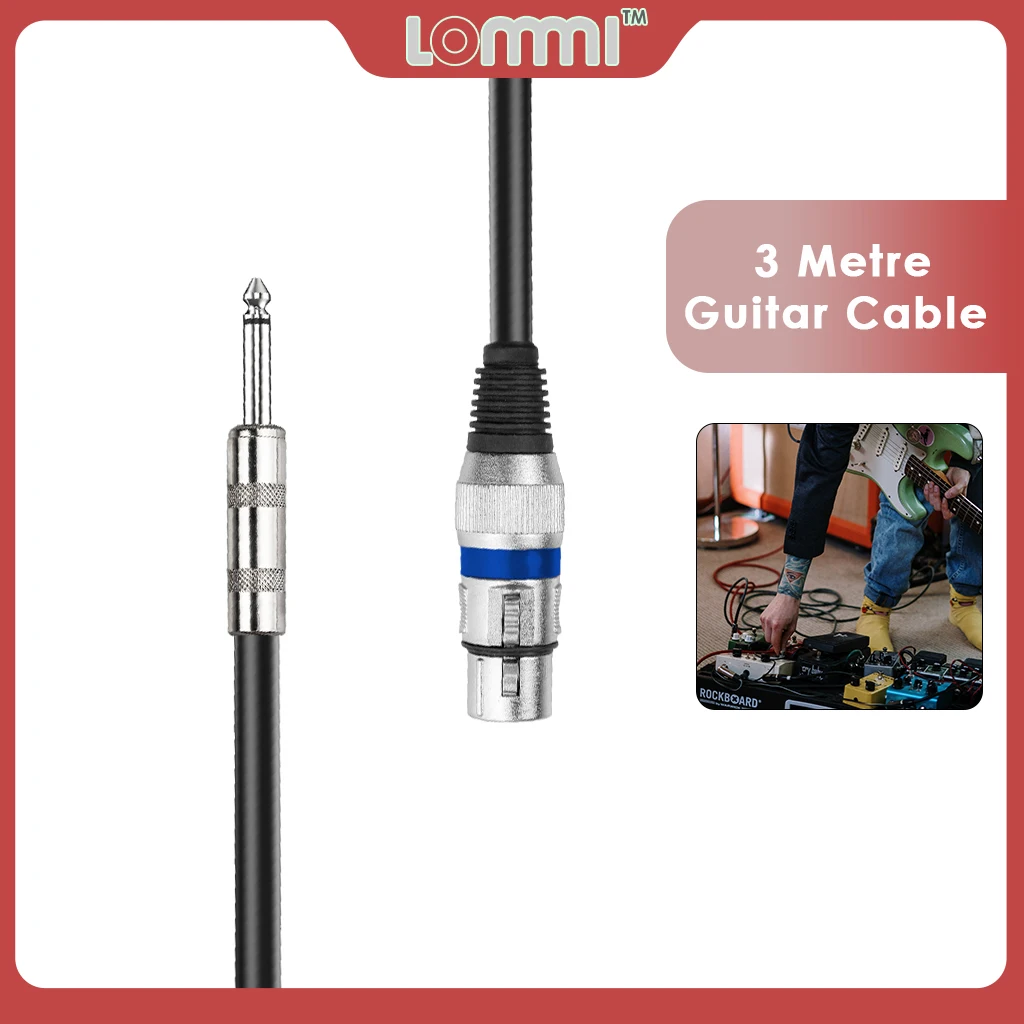 

LOMMI Instrument Cable XLR 3 Pin Plug To 6.35mm (1/4") Male Mono Jack Plug Cable Microphone Cord Cable For PRO DJ Stage Audio