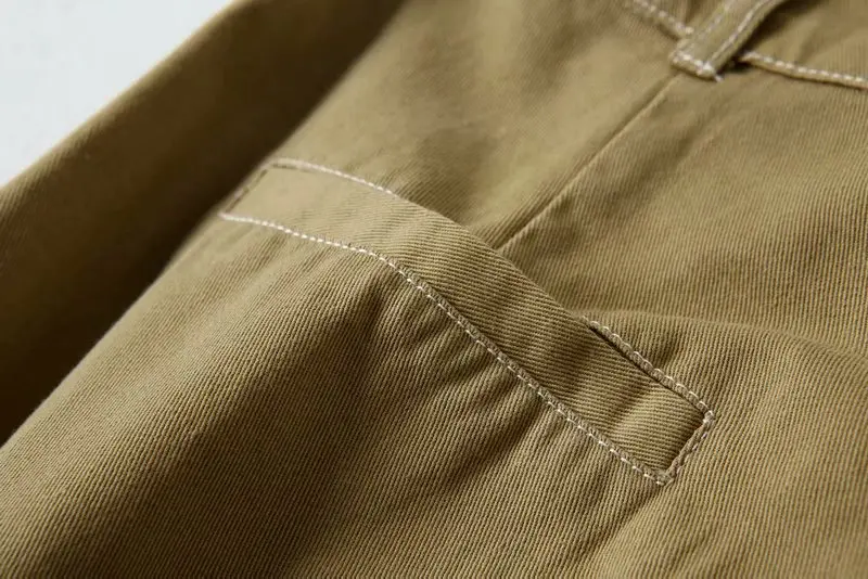 Новые женские модные стиль сафари пуговицы украшенные прямыми штанами шикарная