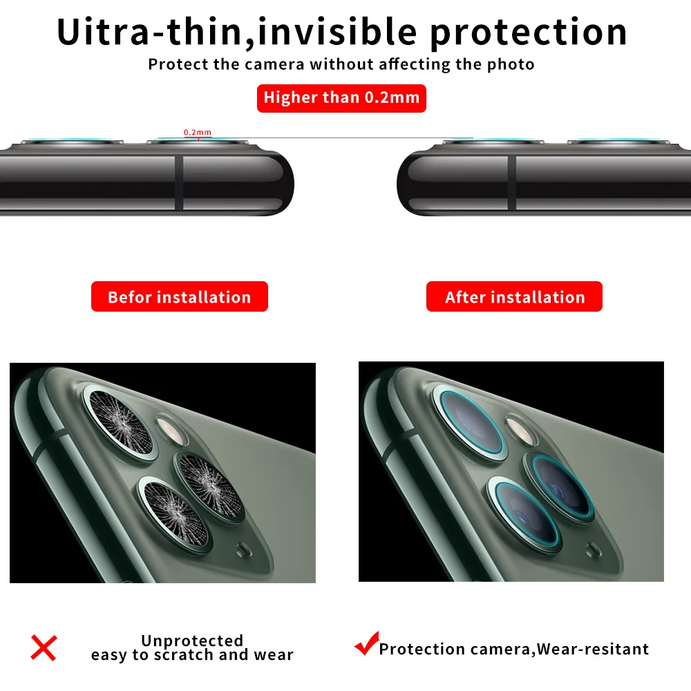 Back Camera Lens Tempered Glass Protector For iPhone 11 Pro Max 2019 Protective Film 9D | Мобильные телефоны и аксессуары